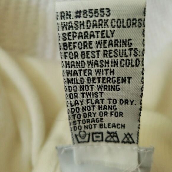 Koret Short Sleeve Sweater Ivory White Back Zipper Preppy Academia Size M - Picture 8 of 10